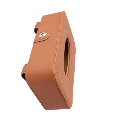 Amosfun Multi-Function Leather Tissue Mounted Napkin Holder for Easy Access and Stylish Decor Vehicle Office Home Brown