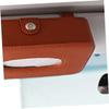 Amosfun Multi-Function Leather Tissue Mounted Napkin Holder for Easy Access and Stylish Decor Vehicle Office Home Brown view 3