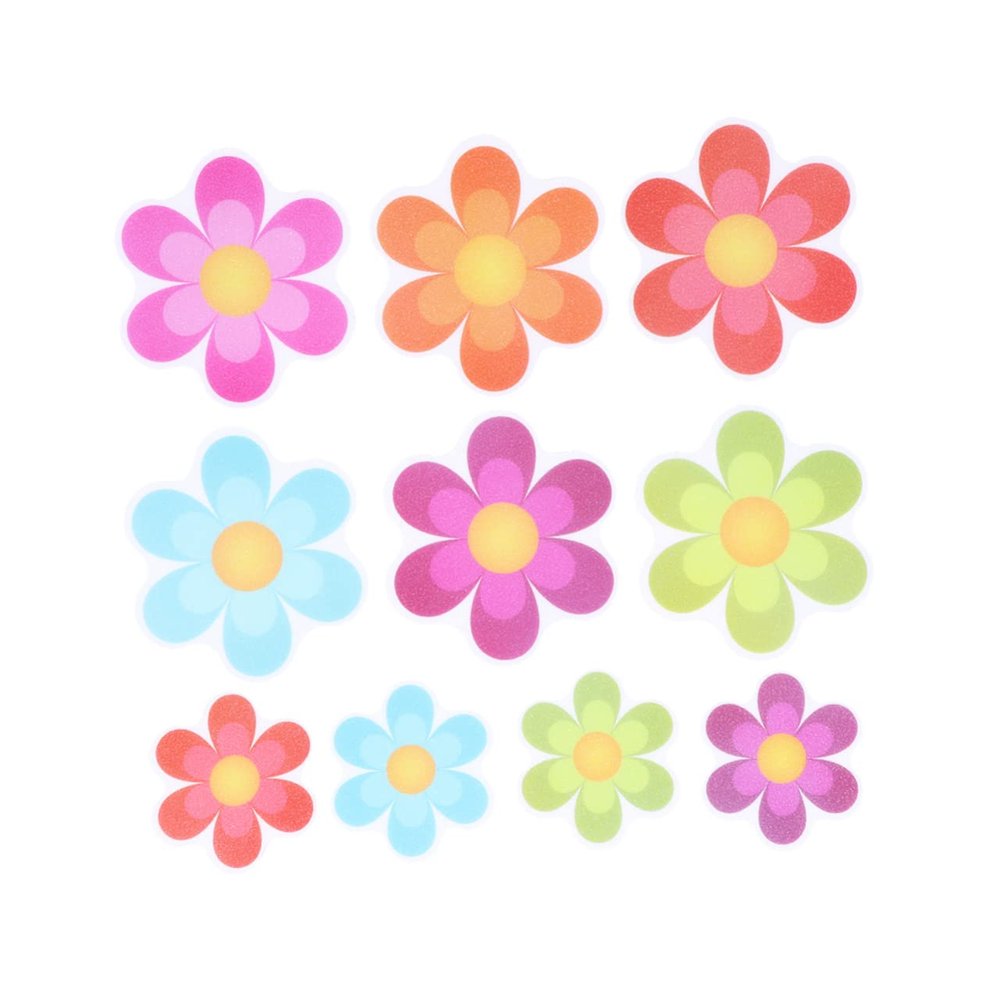 Amosfun 10pcs Colorful Flower Slip Decals for Bathroom and Bathtub Creative Self-Adhesive Stickers for Safe Shower Surfaces Non-Slip Design for Boys and Girls and Family