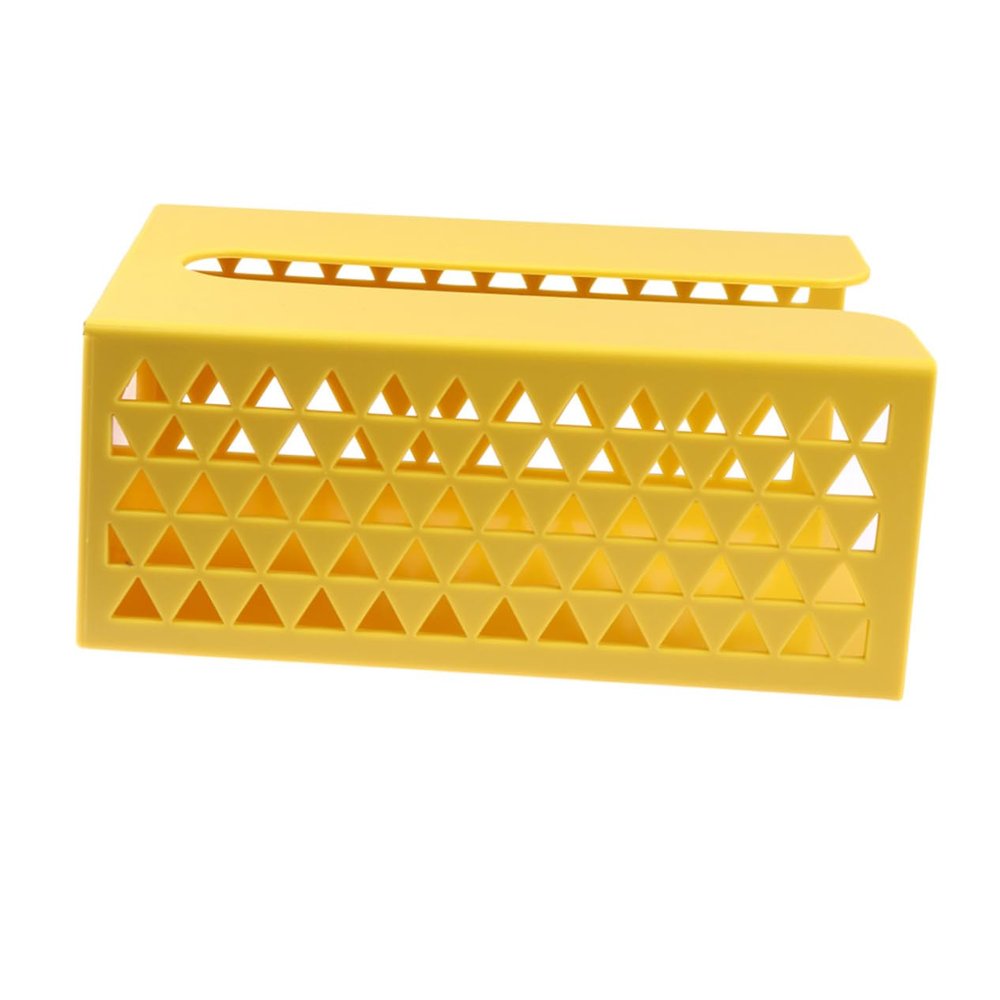 Amosfun 1pc Wall-Mounted Napkin Holder Creative Traceless Tissue Box for Living Room Office and Car Stylish Yellow Tissue Case for Easy Organization