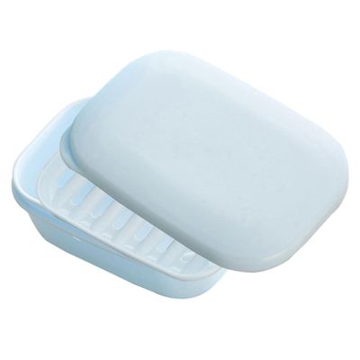 Amosfun Light Blue Travel Soap Holder Portable Soap Box Removable Interlayer for Easy Cleaning for Outdoor Activities Hiking Camping and Gym Use