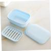 Amosfun Light Blue Travel Soap Holder Portable Soap Box Removable Interlayer for Easy Cleaning for Outdoor Activities Hiking Camping and Gym Use view 2