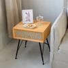 GLigeT Bedside Cabinet Wood Bedside Table Small Simple Glass Bedside Locker Bedroom Retro Single Drawer Bedside Table Nightstand (Color : B) view 2