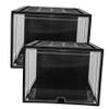 MAGICLULU 2pcs Stackable Thickened Shoe Containers Shoe Storage Box Magnetic Door for Easy Access for Organizing Sneakers and Footwear view 1
