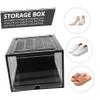 MAGICLULU 2pcs Stackable Thickened Shoe Containers Shoe Storage Box Magnetic Door for Easy Access for Organizing Sneakers and Footwear view 3