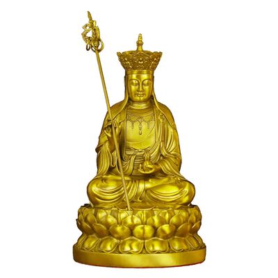 Shlangsonvs Ksitigarbha Bodhisattva Copper Statue for Home Office Decor,King of The Inferno,Ward Off Evil Spirits Buddha Figurines for Housewarming Gift