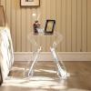 ADRBBS Clear Acrylic Side Table, Acrylic Small End Table Nightstand Modern Bed Side Table for Living Room, Bedroom,C,40x30x44cm(16x12x17inch) view 1