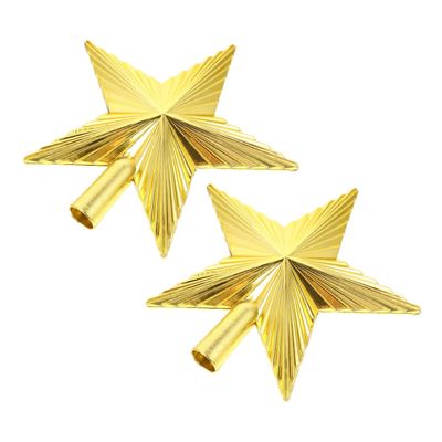 Ciieeo 2pcs Gold Christmas Tree Star Topper Plastic Pentagram Decoration for Holiday Trees for Festive Celebrations and Home Decor