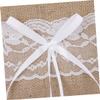 ABOOFAN Set Cushion Rustic Wedding Decor Flower Basket for Flower Girl Wedding Basket and Pillow White Rustic Ring Bearer White Jewelry Boys Candy Bride Western Style view 2