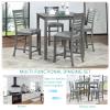 LUMISOL Farmhouse Dining Table Set for 4, Solid Wood Counter Height Kitchen Table Set for Kitchen, Dining Room, Home Bar, Grey view 2