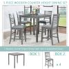 LUMISOL Farmhouse Dining Table Set for 4, Solid Wood Counter Height Kitchen Table Set for Kitchen, Dining Room, Home Bar, Grey view 3