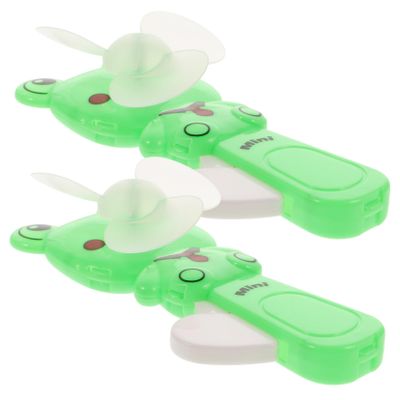 Zerodeko Mini Hand Pressed Frog Fans 2 Pack Portable Handheld Small Fan for Summer Use