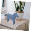 ABOOFAN 1pcs Desktop Wooden Horse Ornament Cute and Simple Style Table Decor for Boys and Girls Room Living Room Office Wooden Craft Fine Details Small Blue view 3