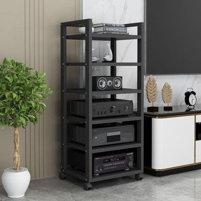 Multifunction 6-Tier Audio-Video Media Stand Can Movable Storage Cart DVD CD Player Stand Amplifier Rack Audio Video Component Media Stand for Gaming, Recording Room, Theater ( Color : A , Size : 50x4