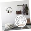 ABOOFAN Hexagon Floating Shelf Wall Mounted Iron Wire Storage Rack Black Plant Display Shelf for Bedroom Living Room Office Decor view 2