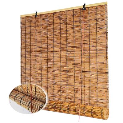 Bamboo Roman Roller Blinds Shades For Indoor/outdoor, UV Protection Bamboo Roll Up Window Shades Privacy Screen Home Bamboo Curtains With Lifter, Cordless 36x64in 40x48in 72x72in 60x96in ( Size : 40"