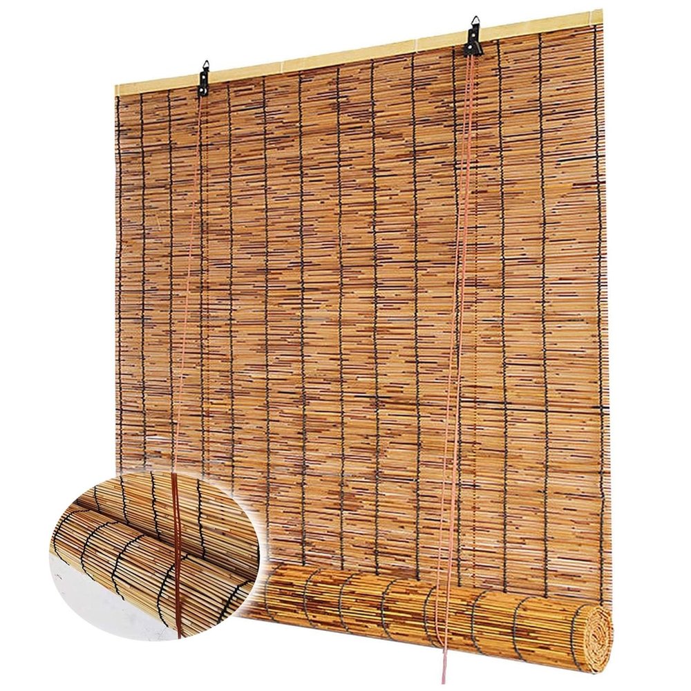 Bamboo Roman Roller Blinds Shades For Indoor/outdoor, UV Protection Bamboo Roll Up Window Shades Privacy Screen Home Bamboo Curtains With Lifter, Cordless 36x64in 40x48in 72x72in 60x96in ( Size : 40"