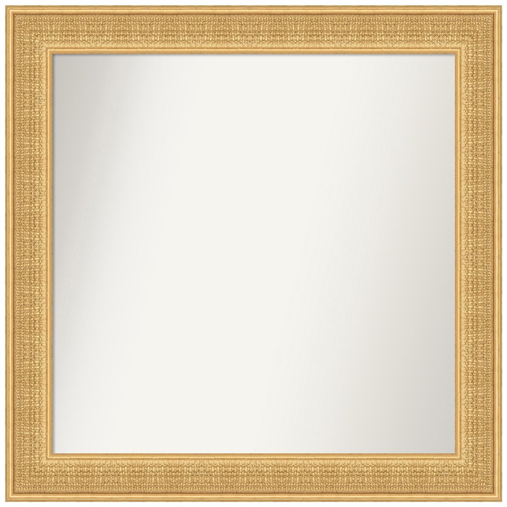 Amanti Art Gold Bathroom Mirror for Over Sink, 33x34 Custom Made Trellis Gold Rectangle Vanity Mirror, Large Traditional Wood Frame, Hangs Horizonally and Vertically, Wall Decor