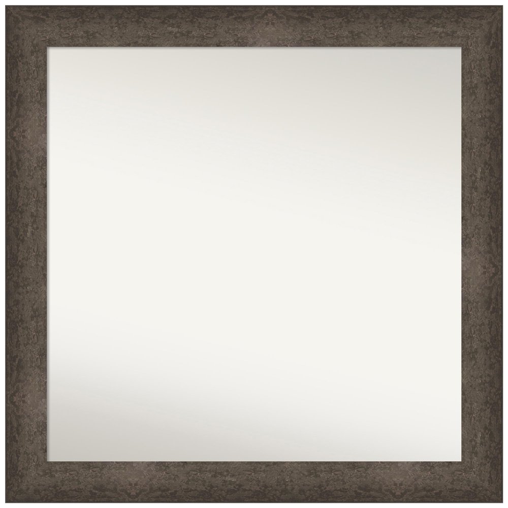 Amanti Art Bronze Bathroom Mirror for Over Sink, 35x35 Custom Made Dappled Light Bronze Square Vanity Mirror, Large Modern Wood Frame, Hangs Horizonally and Vertically, Wall Decor