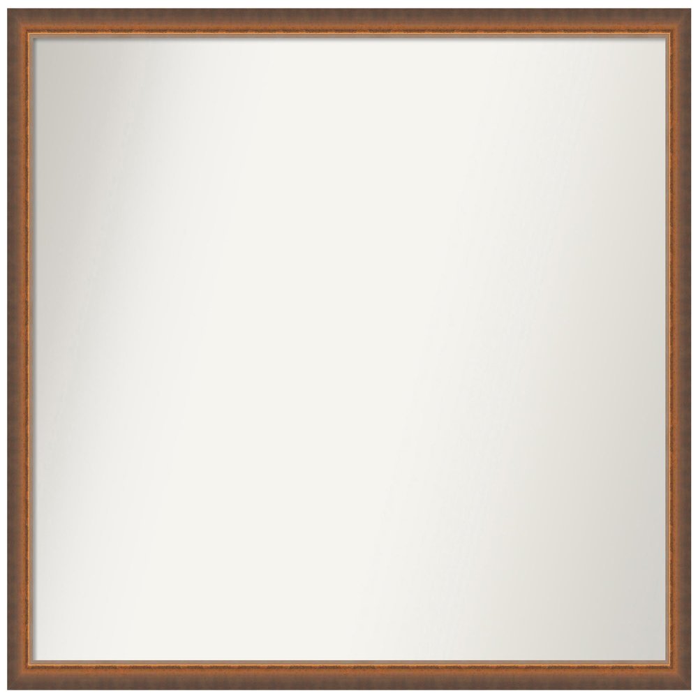 Amanti Art Bronze Bathroom Mirror for Over Sink, 31x36 Custom Made Two Tone Bronze Copper Rectangle Vanity Mirror, Large Modern Wood Frame, Hangs Horizonally and Vertically, Wall Decor