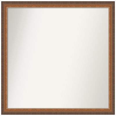 Amanti Art Bronze Bathroom Mirror for Over Sink, 23x24 Custom Made Two Tone Bronze Copper Rectangle Vanity Mirror, Medium Modern Wood Frame, Hangs Horizonally and Vertically, Wall Decor