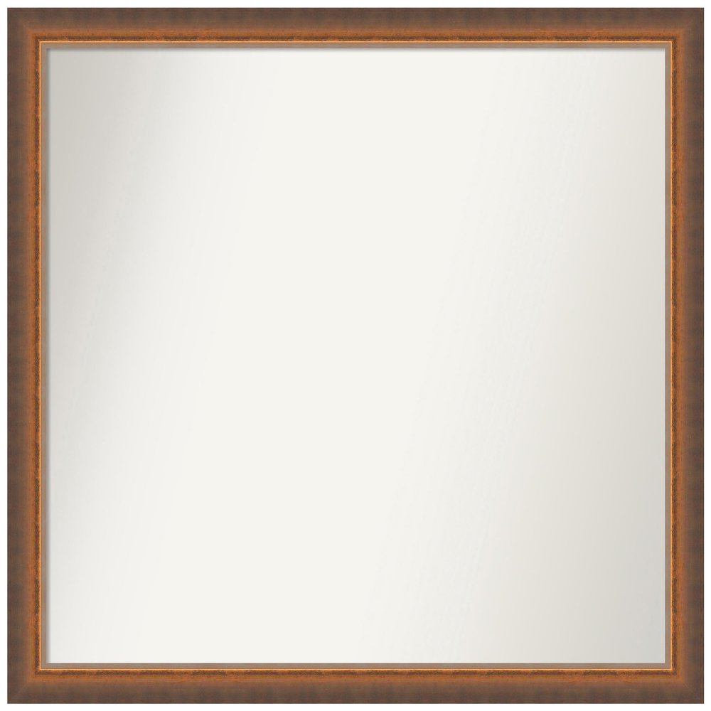 Amanti Art Bronze Bathroom Mirror for Over Sink, 23x24 Custom Made Two Tone Bronze Copper Rectangle Vanity Mirror, Medium Modern Wood Frame, Hangs Horizonally and Vertically, Wall Decor