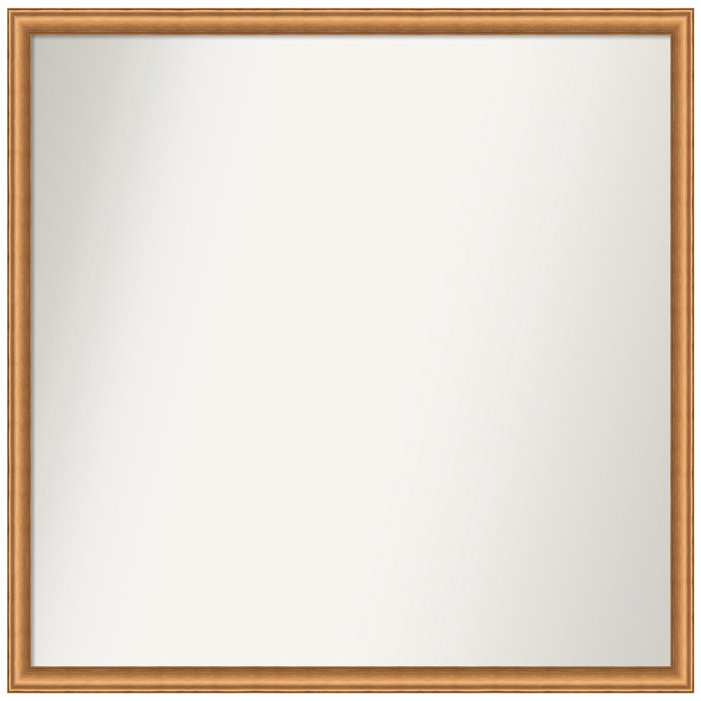 Amanti Art Bronze Bathroom Mirror for Over Sink, 30x34 Custom Made Salon Scoop Copper Rectangle Vanity Mirror, Large Casual Wood Frame, Hangs Horizonally and Vertically, Wall Decor