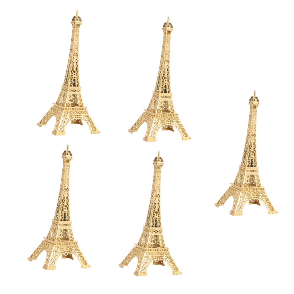 ABOOFAN 5pcs Eiffel Tower Model Zinc Alloy Tabletop Decor for Home Vintage Style Decorative Statue for Photography Props and Giving