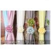 Alipher Curtain Tieback Rose Flower Curtain Holdback Creative Drapery Clip Handmade Floral Curtain Ties for Home Office Decoration 2PCS (Coffee) view 3