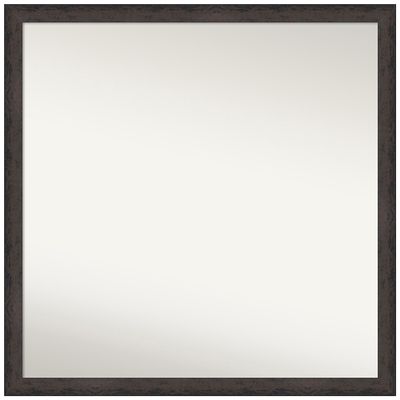Amanti Art Black Bathroom Mirror for Over Sink, 35x35 Custom Made Dappled Black Brown Narrow Square Vanity Mirror, Large Modern Wood Frame, Hangs Horizonally and Vertically, Wall Decor