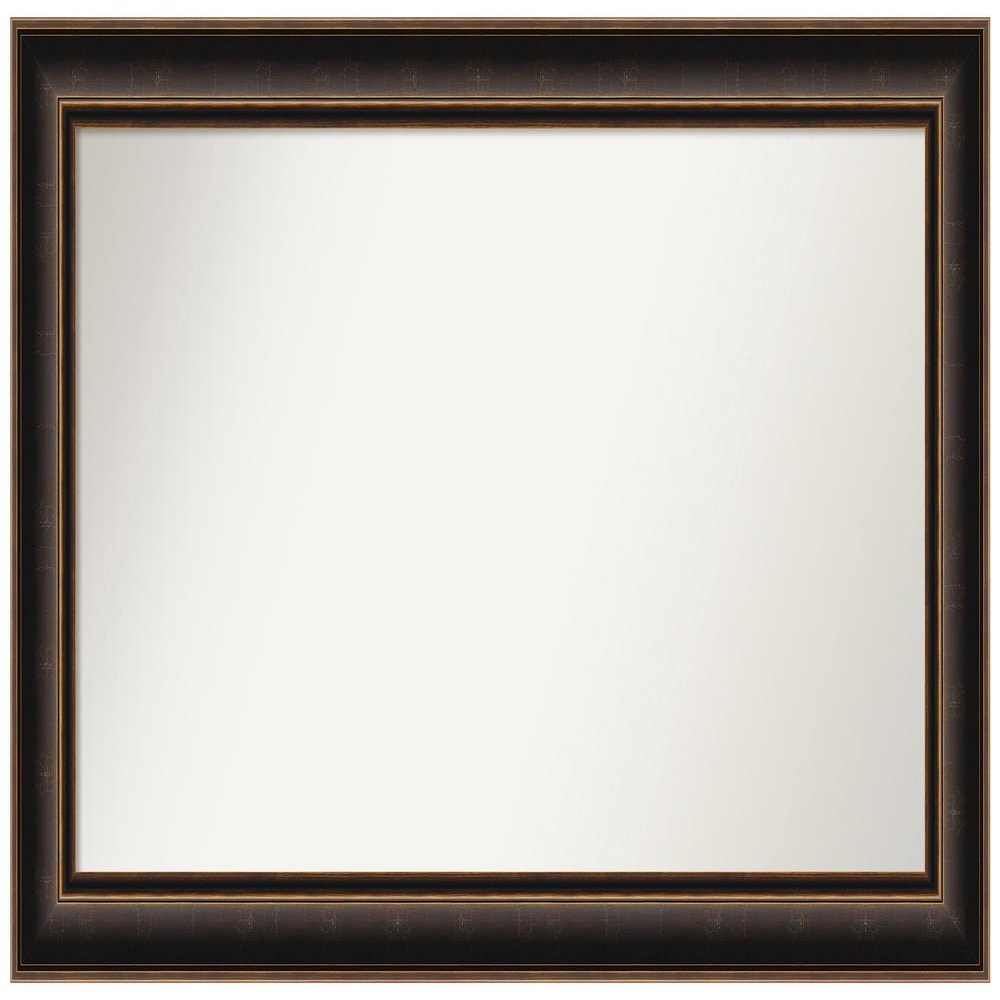 Amanti Art Bronze Bathroom Mirror for Over Sink, 28x48 Custom Made Villa Oil Rubbed Bronze Rectangle Vanity Mirror, Oversize Casual Wood Frame, Hangs Horizonally and Vertically, Wall Decor