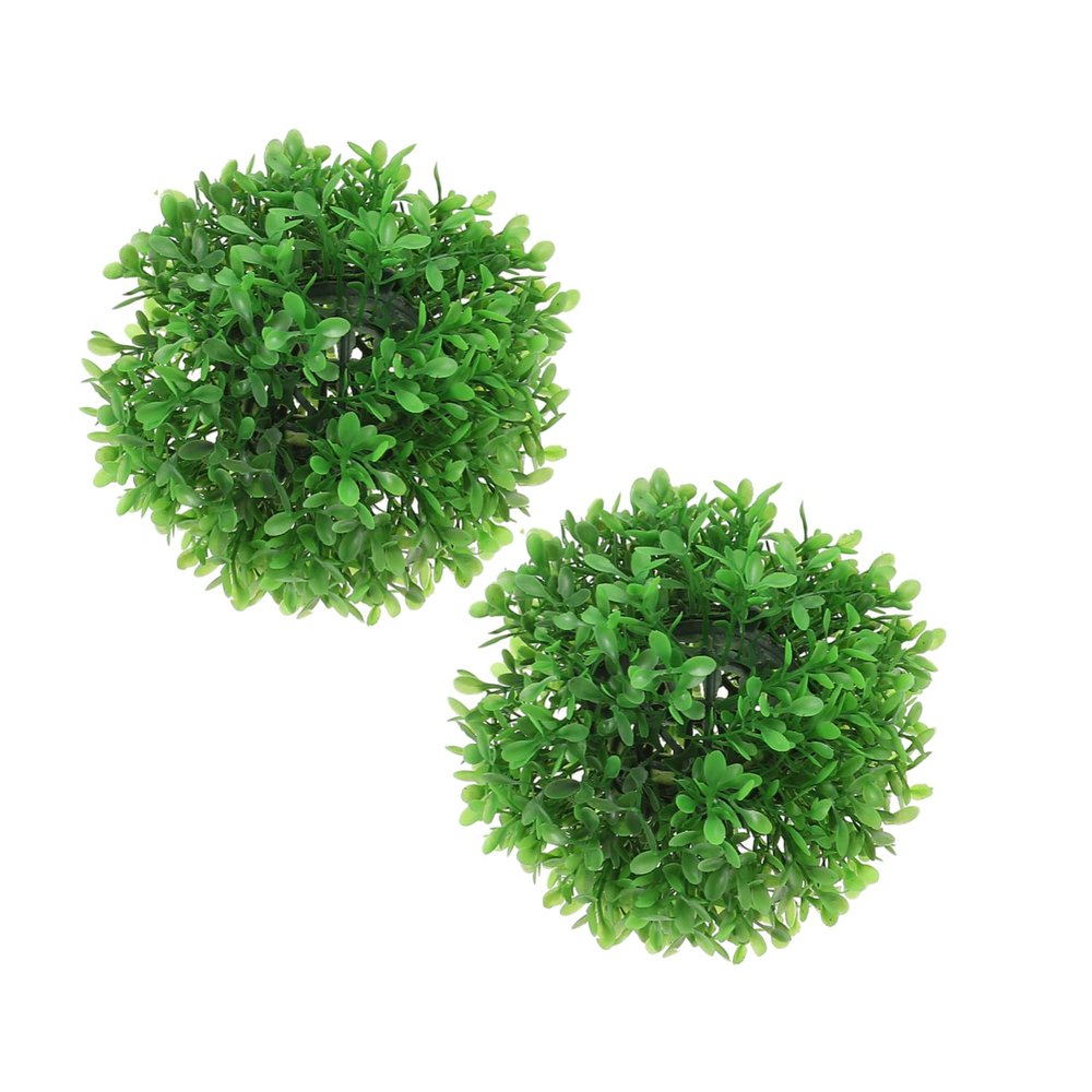 ABOOFAN 6pcs Decorative Artificial Plant Topiary Faux Green Grass Spheres for Decor Lightweight Hanging Ornaments for Weddings Parties and Home Decoration