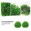 ABOOFAN 6pcs Decorative Artificial Plant Topiary Faux Green Grass Spheres for Decor Lightweight Hanging Ornaments for Weddings Parties and Home Decoration view 3