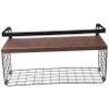 CORHAD 1pc Wall Mounted Shelf Heavy Duty Design Stylish Floating Shelf for Living Bathroom Kitchen Storage Wooden Wall Hanging Board Metal Brackets and Organizer view 1
