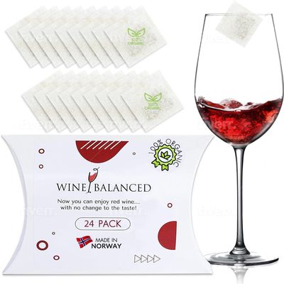 Wine Balanced Norway's Secret! Wine Filter! | No More Wine Drops or Wands! Sulfite And Histamines Remover (24 Pack) - All Natural Wine Purifier Filter for Wine Drinker & Wine Lover