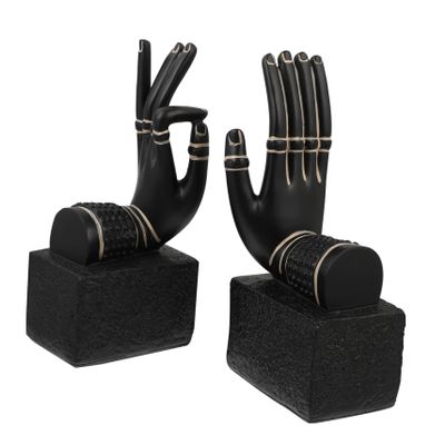 ABOOFAN Buddha Hand Bookends for Desktop Resin Book Organizers Home Office Decor Pair