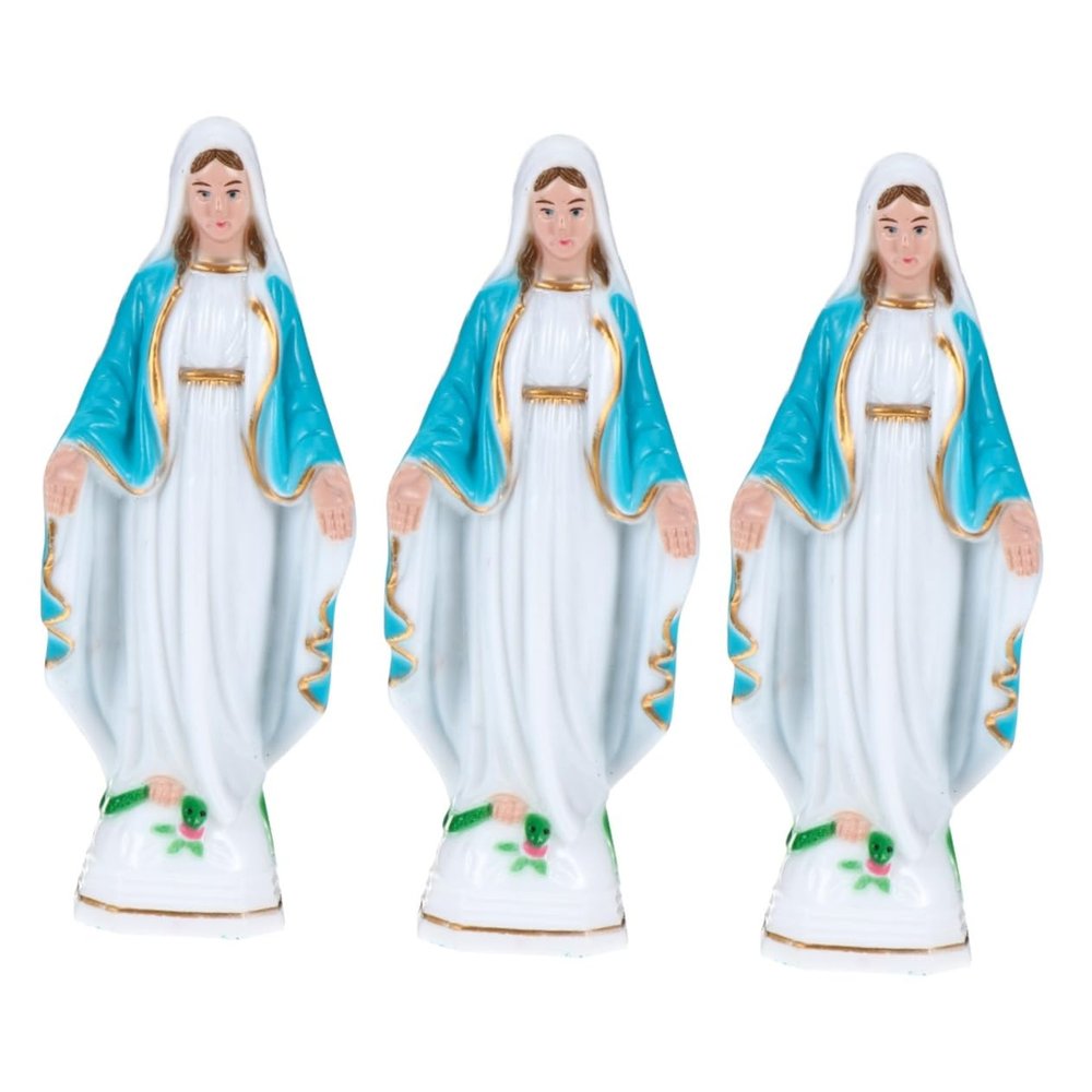 ABOOFAN 3pcs Antique Virgin Statue Elegant Catholic Desktop Decoration Unique Church Decor Faith-Inspired Ornament for Home and Religious Spaces