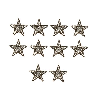 10pcs Rattan Decoraiton Natural Wicker Rattan Star Tree Topper Decorated Xmas Tree Dinner Table Decor Grapevine Star Ornaments Wicker Pentagram Wreath