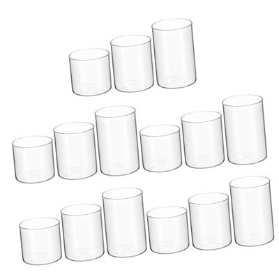 PRETYZOOM 15pcs Glass Candle Holder Elegant Tea Light Candle Cup for Weddings Dinner Parties and Home Decor