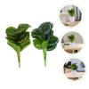 ABOOFAN 2pcs Artificial Green Plant Leaves Adornments Faux Peacock Leaves Ornaments for Home Decor Office Weddings and Events White Yellow view 2