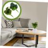 ABOOFAN 2pcs Artificial Green Plant Leaves Adornments Faux Peacock Leaves Ornaments for Home Decor Office Weddings and Events White Yellow view 4