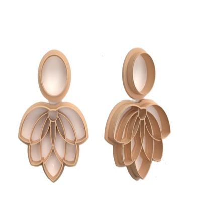 2 Pcs Polymer Clay/Cookie Cutter: Lotus Flower (60 mm)