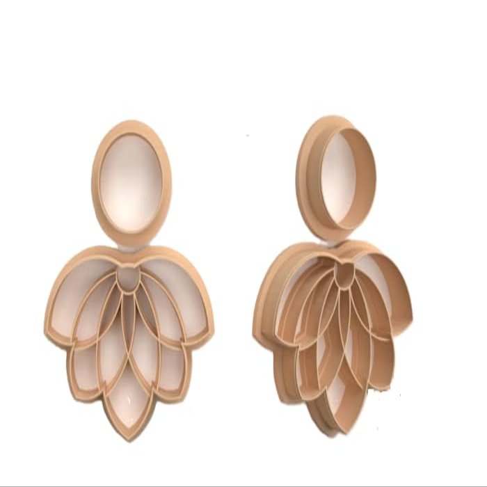 2 Pcs Polymer Clay/Cookie Cutter: Lotus Flower (60 mm)