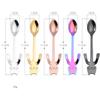 WHIERGGIN Silverware Set, 1/4/6/8/10/12 Pieces Gold 304 Stainless Steel Spoons Coffee Stirring Spoon Dessert Spoon Creative Cat Hanging Cup Small Spoon (Color : Rose Gold, Size : 8Pcs) view 2