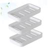 Amosfun 3pcs Dual-Layer Soap Dishes Drain Hollow Soap Drainer for Bathroom and Kitchen Keep Dry and Easy to Clean Creative Holder Strong Construction view 1