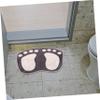 Amosfun Non-Slip Bath Mat Absorbent Bathroom Rug for Quick Drying Cute Grey Feet Design for Tub and Shower Safety Machine Washable Decorative Floor Cushion view 2
