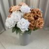7-Head Rose Wedding Decoration Fake Flowers Bouquet (Pure White) view 4
