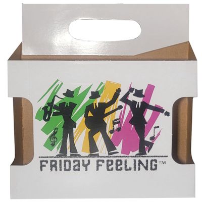 ICE N COLD 6pk Cardboard Carrier (Die-Cut Friday Feeling, 50ct) | Holds 6pk 12oz Bottles