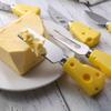3Pcs Cheese Knife,Cheese Handle Cheese Knife Set for Cutting Boards,Cute Cheese Handle Knife Set,Mini Steel Stainless Cheese Cutter, Spreader, Fork for Party Wedding Christmas, Charcuterie Accessories view 2