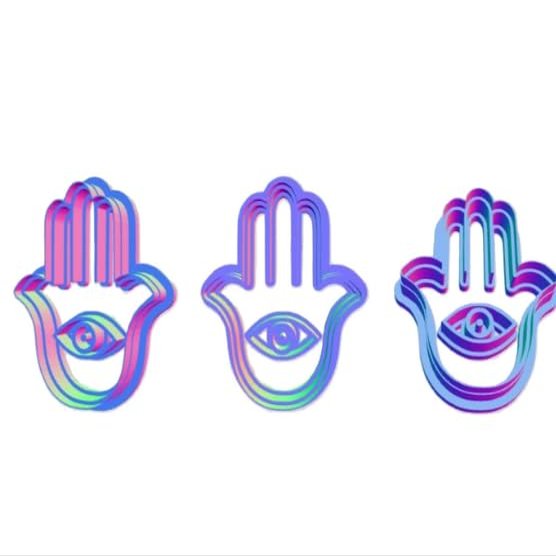 1 PCS Polymer Clay/Cookie Cutter: Hamsa/Evil Eye Imprint Cutter (2.50 inches)